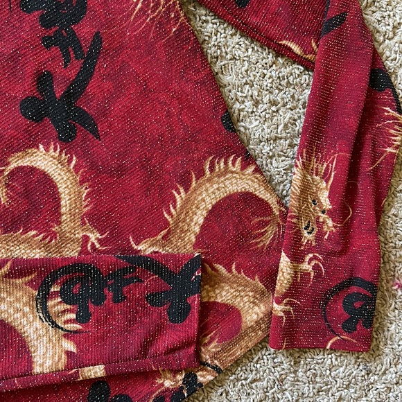 y2k red dragon blouse - Picture 4 of 4
